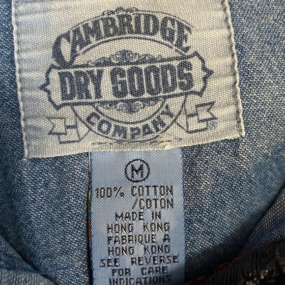 Vintage Cambridge Dry Goods Long Sleeve Size Medium Velvet Patches Shirt - Picture 9 of 10